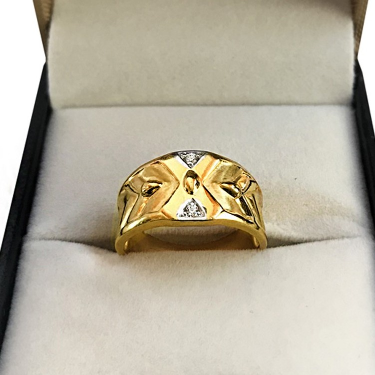 Fine Jewelry 18 Kt Hallmark  Solid Yellow Gold Men'S Ring Size 8-12