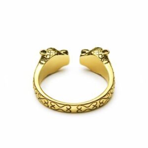 Fine Jewelry 18 Kt Real Solid Yellow Gold Panther Men'S Ring Size 7-12