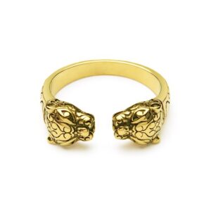 Fine Jewelry 18 Kt Real Solid Yellow Gold Panther Men'S Ring Size 7-12