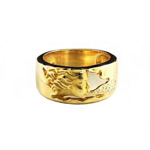 18 K   Yellow Gold Fairy Girl Blowing CZ Stones Bubbles Ring Size 6-8