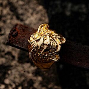 Fine Jewelry 18 Kt   Yellow Gold Medusa Women'S Men'S Ring Size 8-10