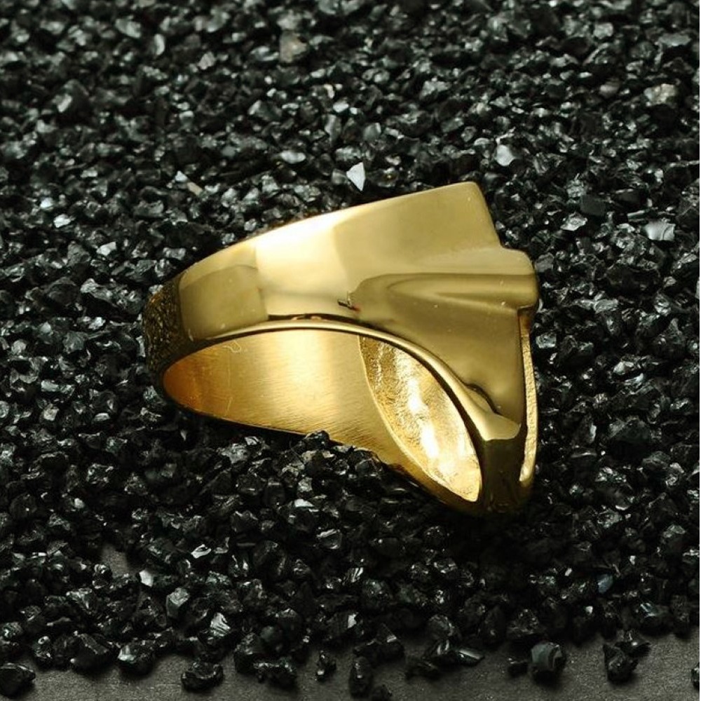 18 K Yellow Gold Cross Chunky Square CZ Stones Men'S Ring Size 8-10 - Image 4