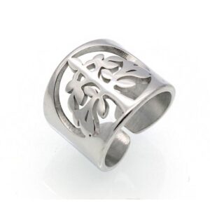 18 K Hallmark  Solid White Gold Hollow Wish Tree Women'S Ring Size 6-9