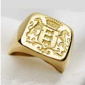 Fine Jewelry 18 Kt   Yellow Gold Victorian Intaglio Ring Size 5 6 7