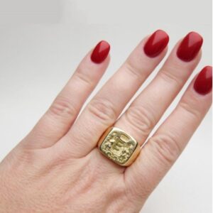 Fine Jewelry 18 Kt   Yellow Gold Victorian Intaglio Ring Size 5 6 7