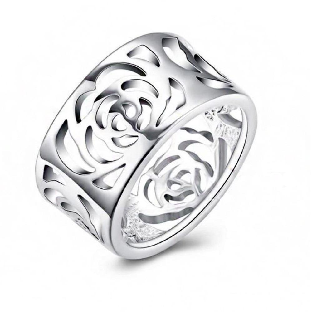 14 Kt   White Gold Engagement Ring Wide 12 MM Wedding Band Size 6-9