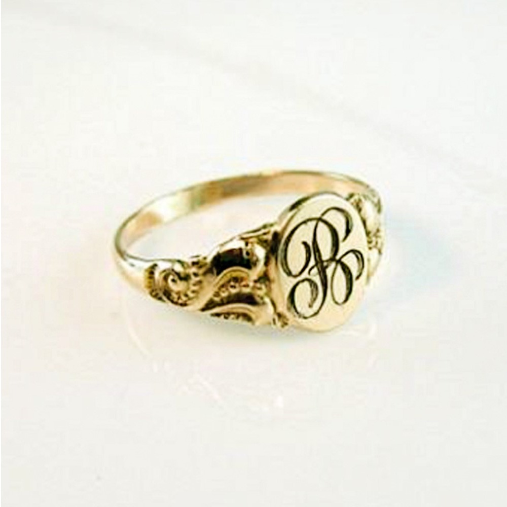 18 Kt Hallmark Yellow Gold Initial Letter B Men'S Ring Size 8-11 - Image 3