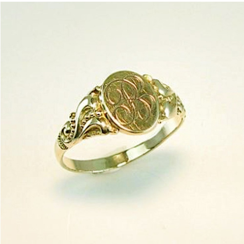 18 Kt Hallmark Yellow Gold Initial Letter B Men'S Ring Size 8-11 - Image 2