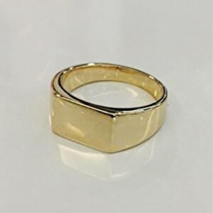 Fine Jewelry 18 K Hallmark   Yellow Gold Signet Men'S Ring Size 9-11