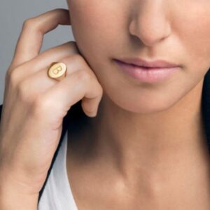 18 Kt Hallmark Real Solid Yellow Gold Initial Letter B Ring Size 5-11