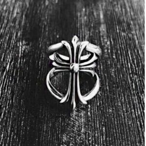 14 Kt Hallmark Real Solid White Gold Cross Engagement Ring Size 5,6-11