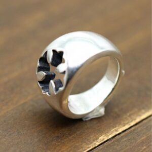 14 Kt Hallmark Real Solid White Gold Cross Engagement Ring Size 5,6-11