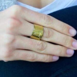 18 Kt Hallmark   Yellow Gold Initial Letter A Custom Ring Size 6-9