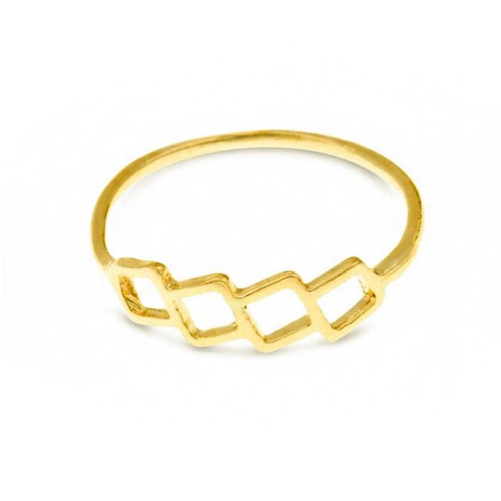 22 Kt Hallmark Solid Yellow Gold Geometric Dainty Women Ring Size 5-9 - Image 2