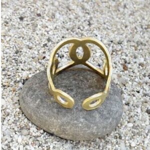 Fine Jewelry 18 K Hallmark   Yellow Gold Circle Women'S Ring Size 6-8