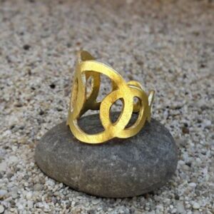 Fine Jewelry 18 K Hallmark   Yellow Gold Circle Women'S Ring Size 6-8