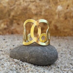 Fine Jewelry 18 K Hallmark   Yellow Gold Circle Women'S Ring Size 6-8