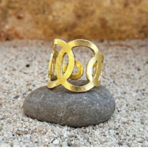 Fine Jewelry 18 K Hallmark   Yellow Gold Circle Women'S Ring Size 6-8