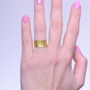 22 Kt Hallmark  Yellow Gold Hammered Boho Band Ring Size 5 6 7 7.5 8 9