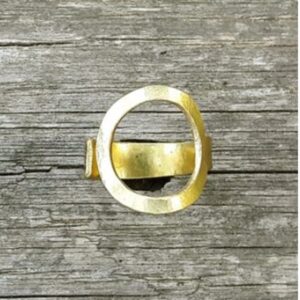 18 Kt Hallmark   Yellow Gold Dainty Open Circle Women Ring Size 6-9