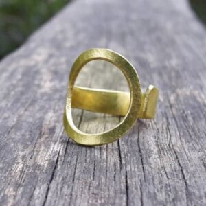 18 Kt Hallmark   Yellow Gold Dainty Open Circle Women Ring Size 6-9