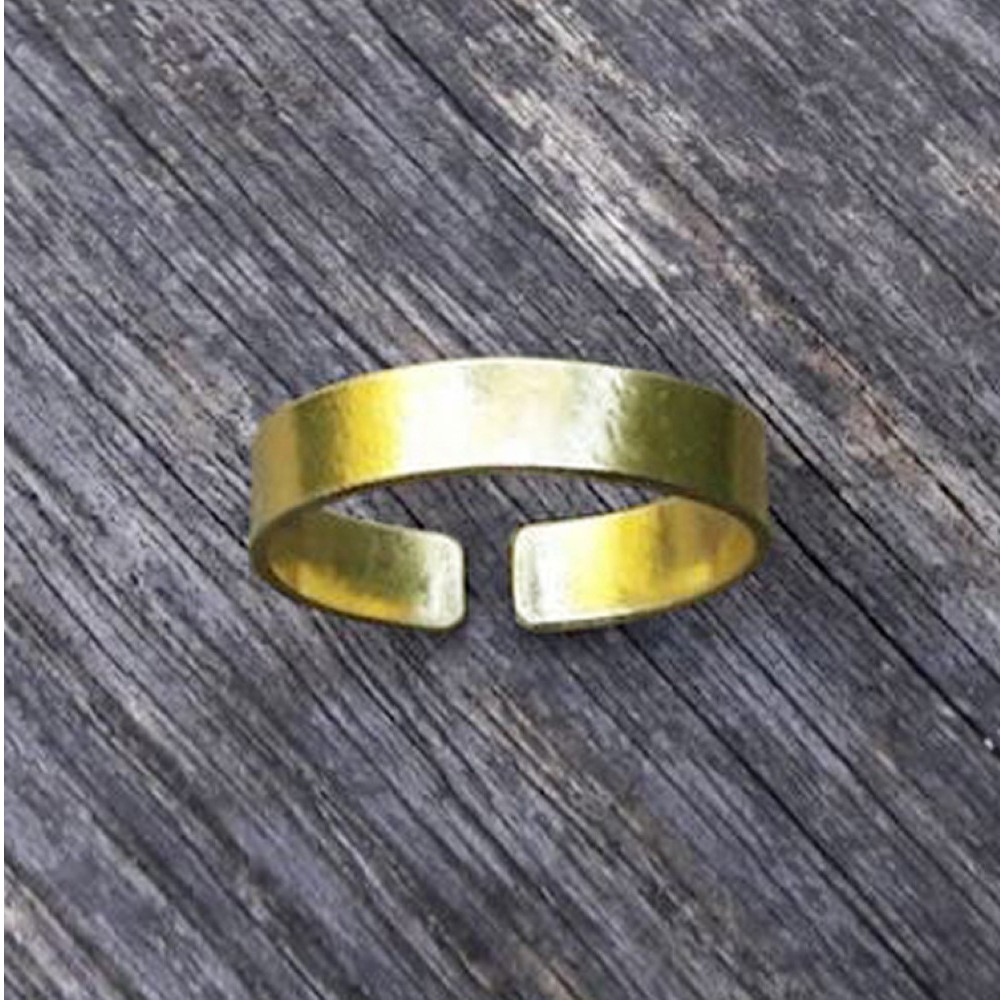 22 Kt Hallmark Yellow Gold Hammered Thumb Band Ring Size 6 7 7.5 8 9 - Image 2