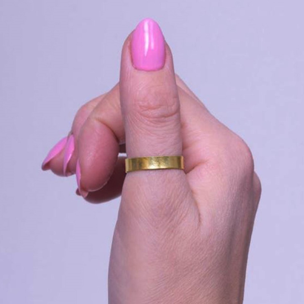 22 Kt Hallmark   Yellow Gold Hammered Thumb Band Ring Size 6 7 7.5 8 9