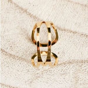 18 Kt Hallmark  Solid Yellow Gold Open Double Band Women Ring Size 5-9