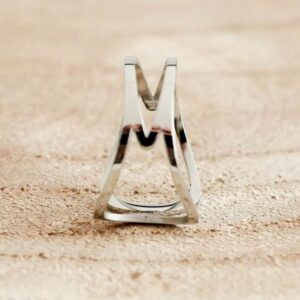 18 Kt Hallmark  Solid White Gold Open Double Band Women Ring Size 5-9