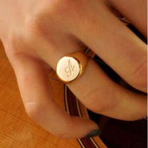 18 Kt Hallmark   Yellow Gold Initial Letter A Custom Ring Size 6-9