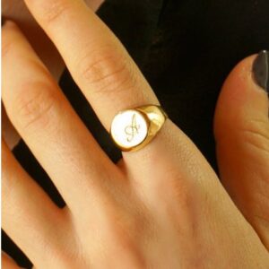 18 Kt Hallmark   Yellow Gold Initial Letter A Custom Ring Size 6-9