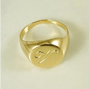 18 Kt Hallmark   Yellow Gold Initial Letter A Custom Ring Size 6-9