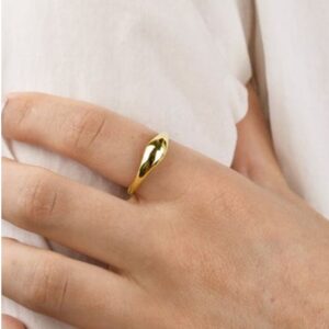 Fine Jewelry 22 Kt Hallmark  Solid Yellow Gold Curve Ring Size 5-10