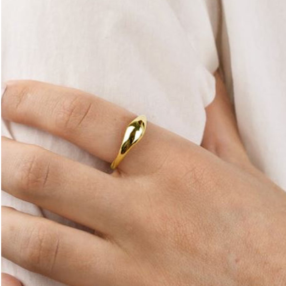 Fine Jewelry 22 Kt Hallmark  Solid Yellow Gold Curve Ring Size 5-10