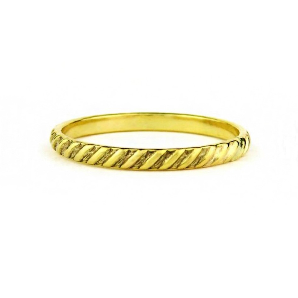 18 Kt Hallmark Solid Yellow Gold Stackable Thin Band Ring Size 5-10 - Image 2