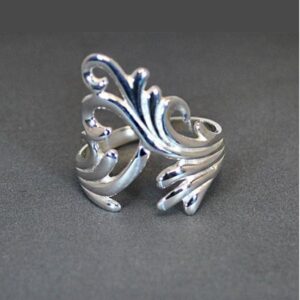 14 Kt Hallmark  Solid White Gold Modern Style Women'S Ring Size 5-10