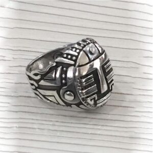 Fine Jewelry 14 Kt   White Gold Egyptian Mummy Men'S Ring Size 8-10