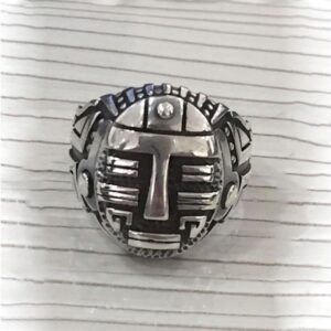 Fine Jewelry 14 Kt   White Gold Egyptian Mummy Men'S Ring Size 8-10
