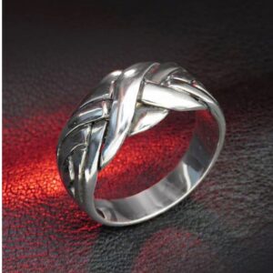 14 Kt Hallmark Real Solid White Gold Celtic Knot Ethnic Ring Size 5-10