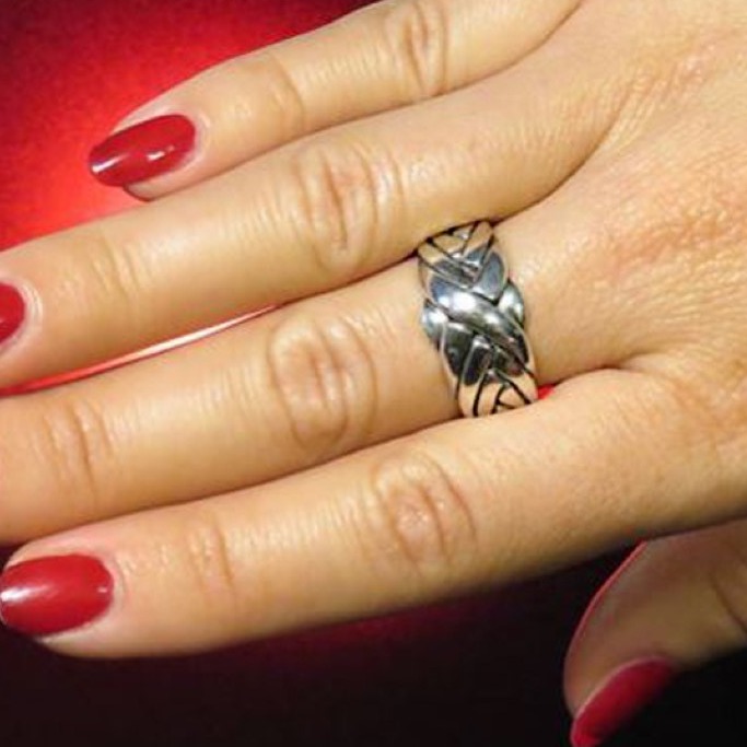 14 Kt Hallmark Real Solid White Gold Celtic Knot Ethnic Ring Size 5-10