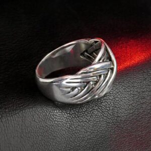 14 Kt Hallmark Real Solid White Gold Celtic Knot Men'S Ring Size 7-12