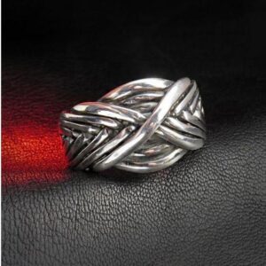 14 Kt Hallmark Real Solid White Gold Celtic Knot Men'S Ring Size 7-12