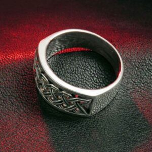 14 Kt Hallmark Real Solid White Gold Celtic Knot Ethnic Ring Size 5-10