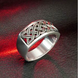 14 Kt Hallmark Real Solid White Gold Celtic Knot Ethnic Ring Size 5-10