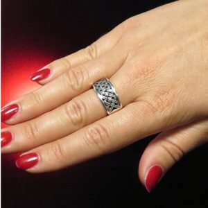 14 Kt Hallmark Real Solid White Gold Celtic Knot Ethnic Ring Size 5-10
