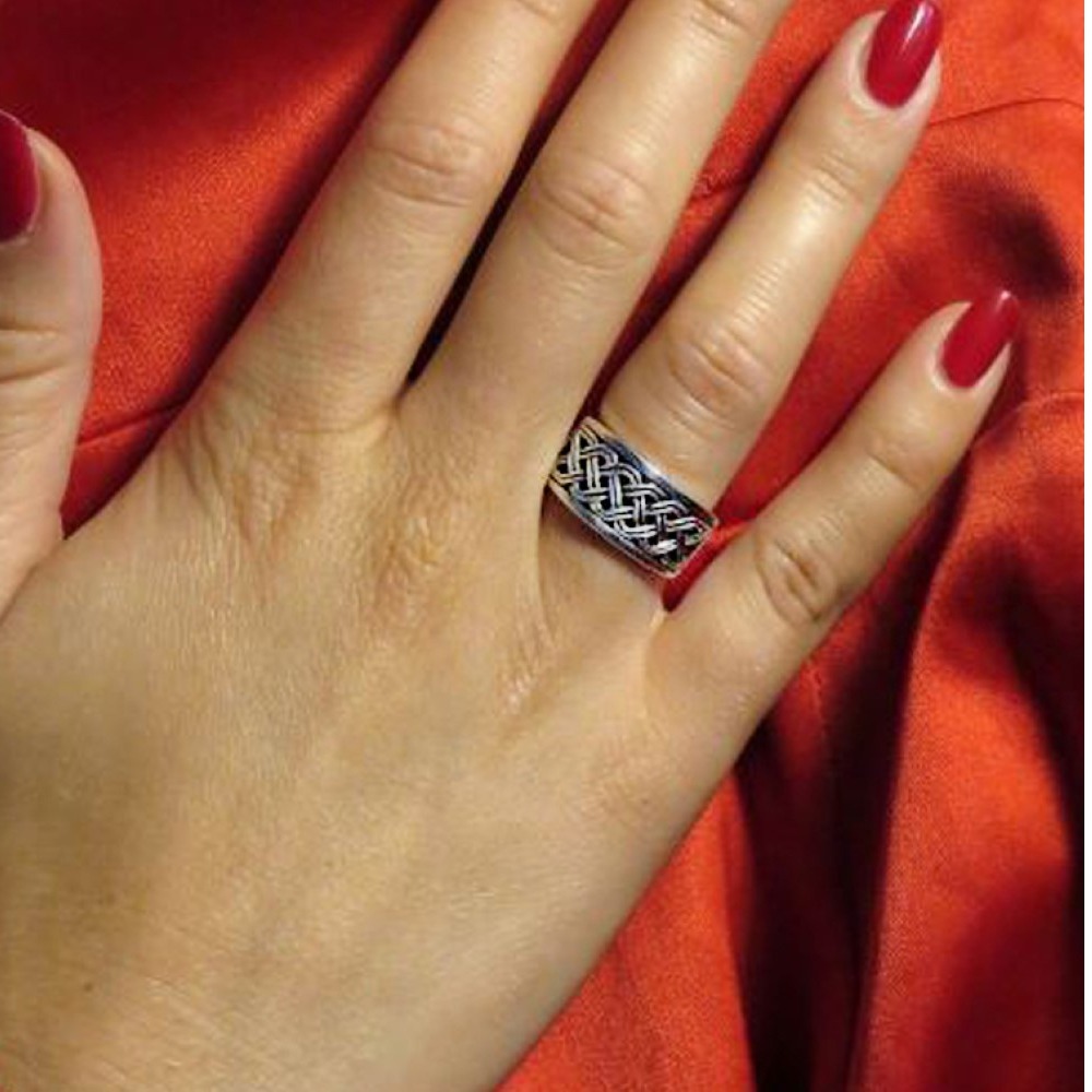 14 Kt Hallmark Real Solid White Gold Celtic Knot Ethnic Ring Size 5-10