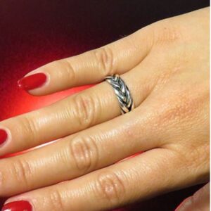 14 Kt Hallmark Real Solid White Gold Celtic Knot Ethnic Ring Size 5-10