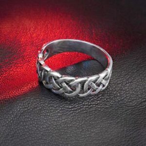 14 Kt Hallmark Real Solid White Gold Celtic Knot Ethnic Ring Size 5-10