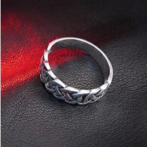 14 Kt Hallmark Real Solid White Gold Celtic Knot Ethnic Ring Size 5-10