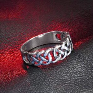 14 Kt Hallmark Real Solid White Gold Celtic Knot Ethnic Ring Size 5-10